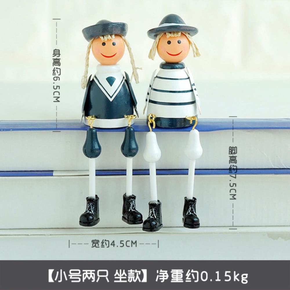 Decoración del hogar Artesanía Decoración de Madera Azul Marino