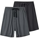 CF Mens Pajama Pants Rayon Lightweight Pj Shorts for Sports Lounge Sleep Shorts with Pockets Multiple Packs