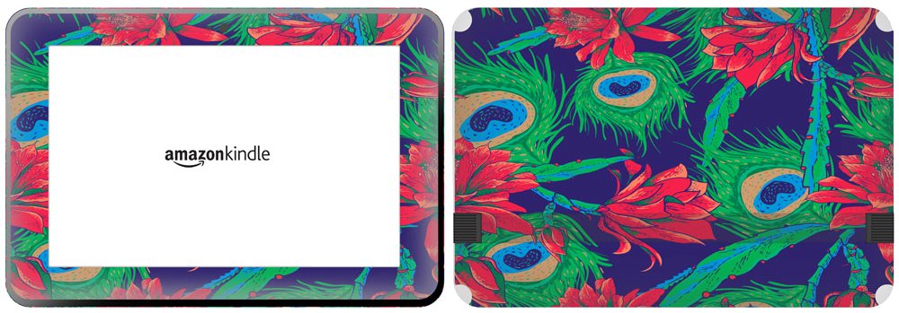 Get it Stick it SkinTabAmaFireHD89_74 Peacock Feather and Flower Design Skin for 8.9-Inch Amazon Kindle Fire HD