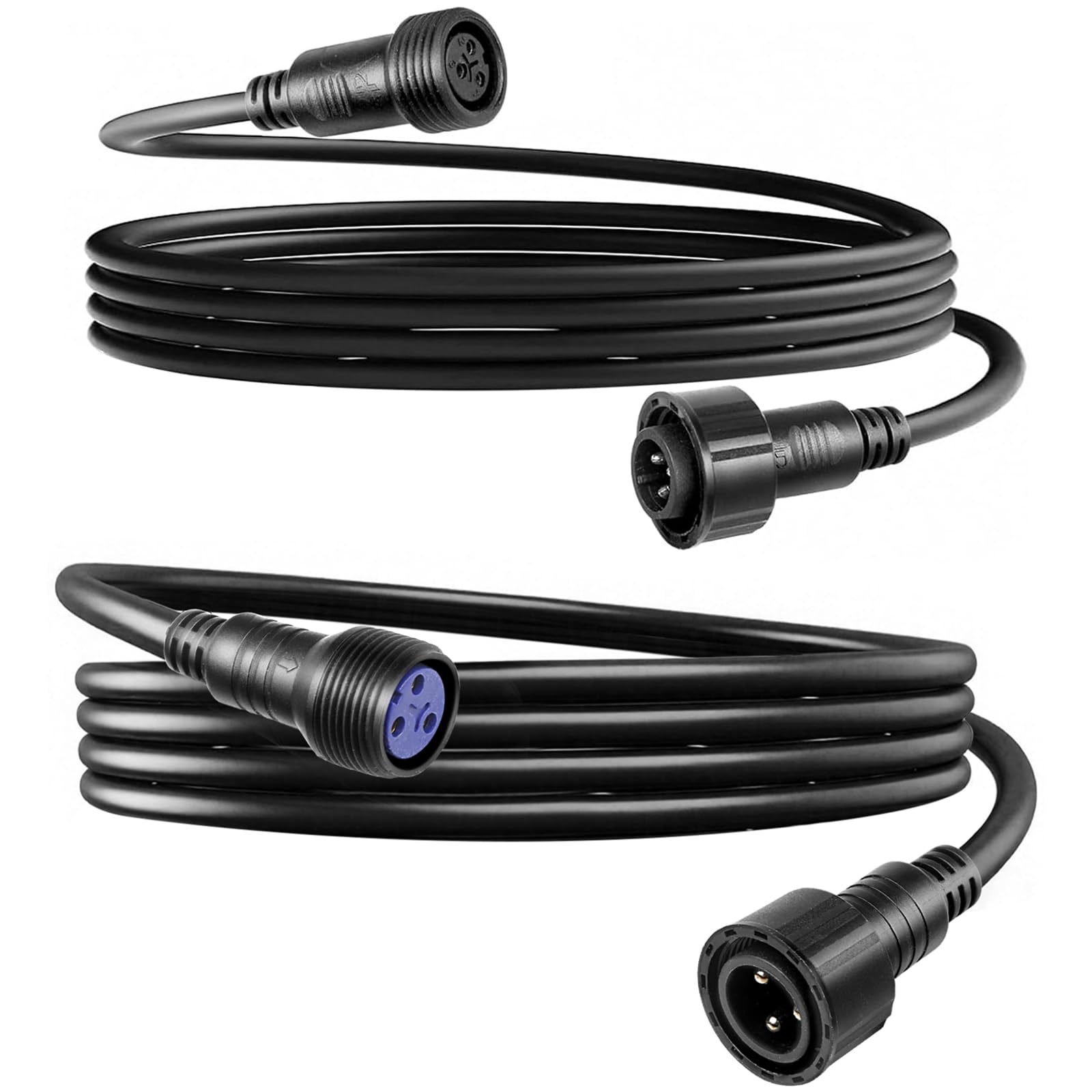 Waterproof Dmx Power Cord, 2m 6.6ft Male Female Dmx+Power Data Output Connector, Waterproof Dmx Cable & Power Extension Cable 2.5mm2, Ip65 Outdoor Stage Lights Cable for Led Par Light Connection