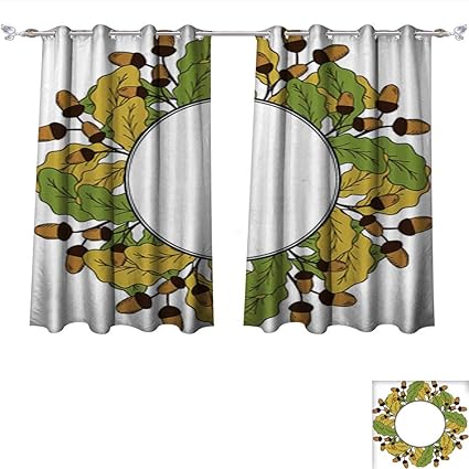 Blackout Curtains Panels For Bedroom Oak Leaf And Acorn In Color