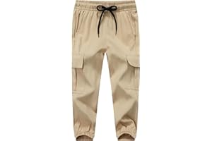 HONCAN Boys Hiking Cargo Pants Boys Quick Dry Joggers Kids Pull On