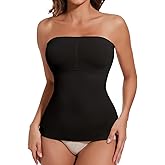 JOYSHAPER Strapless Shapewear Tank Top for Women Bandeau Shapewear Camisole Long Tube Top Strapless Camisoles