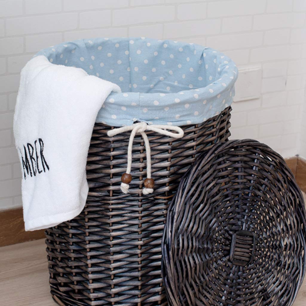 Size 34cmx43cm ZfgG Dirty Clothes Storage Basket with Lid Rattan