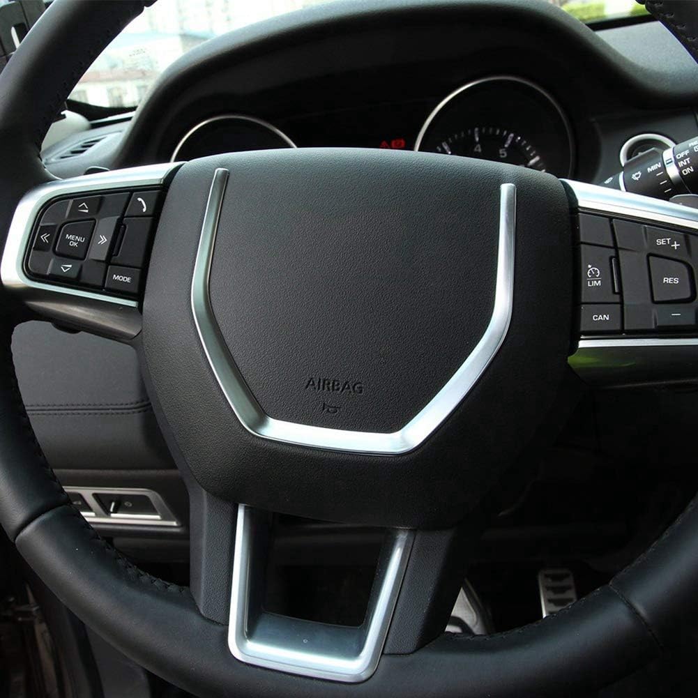 ABS Car Steering Wheel Decoration Sequins Trim 1Pcs For Discovery Sport 2015-2018 Car Accessories (Matte Silver) - Image 4