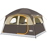 UNP 6 Person Tents for Camping Waterproof Family Cabin Tent with Rainfly | Easy Setup Windproof Double Layer Camping Tent with 1 Mesh Door &amp; 5 Large Mesh Windows 10'X9'X78in(H)