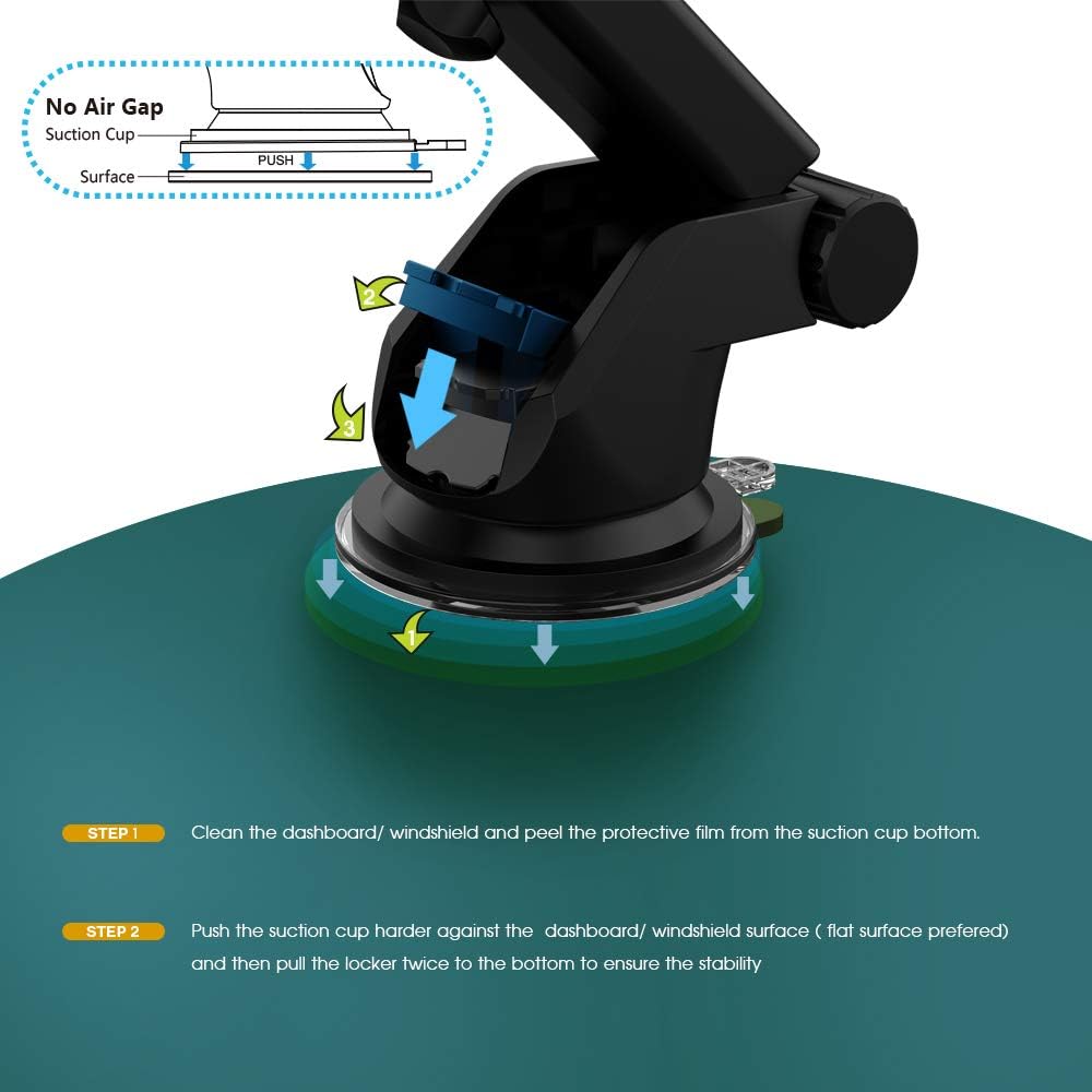 ZeeHoo Wireless Car Charger,10W Qi Fast Charging Auto-Clamping Car Mount,Windshield Dash Air Vent Phone Holder Compatible iPhone 11/11 Pro Max/Xs MAX/XS/X/8/,Samsung S10/S9/S8 (Dark Silver): Electronics