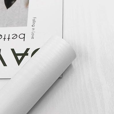 Abyssaly White Wood Effect Vinyl Wrap 90cm x 600cm Self Adhesive Wallpaper