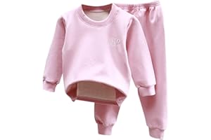 Thermal Underwear for Kids Long 𝐉ohns Fleece Lined Leggings Boy Girl Unisex Underwear Base Layer Set 2Pcs