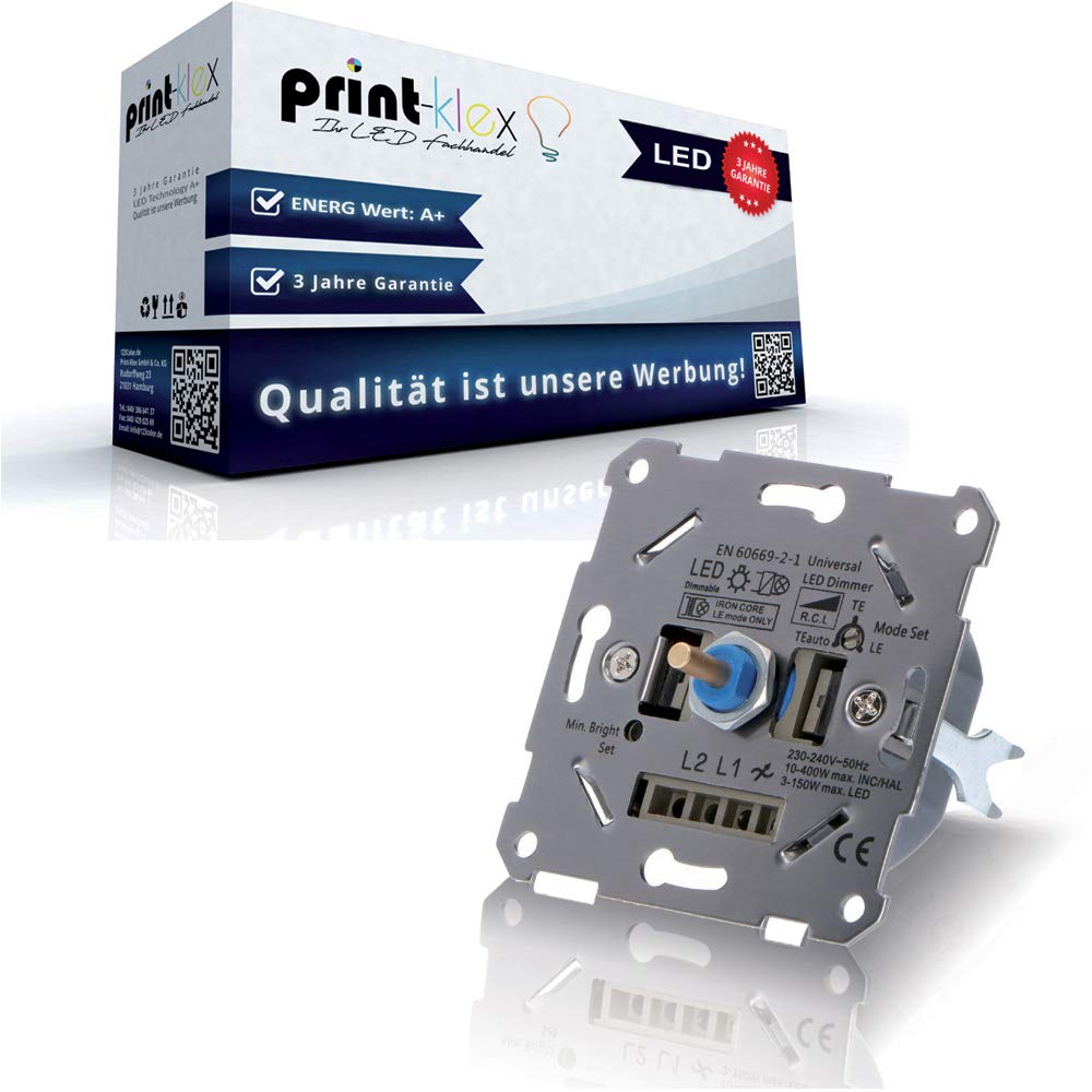 Universal Rotary Dimmer LED Halogen Dimmer Suitable for Busch Jäger Merten Q-Link Gira - Suitable for Phase Control