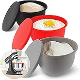 Silicone Mixing Bowl Liners Attachments Compatible with 5 Quart KitchenAid Mixers, Includes 3 Liners and Lids,Dishwasher Safe