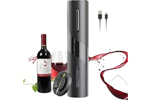 DTB DTB TECH Rechargeable Electric Wine Bottle Openers Electric Wine Opener, Wine Gift Automatic Wine Opener with Foil Cutter (Rechargeable Stainless steel)