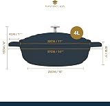 MasterClass Shallow Casserole Dish 4L 28cm with Lid Induction Oven Safe Black view 2