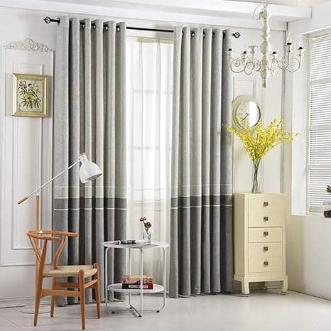 images Classy Curtains For Living Room vogol 2 panels grommet curtains simple style chenille jacquard elegant window drapes for living room bedroom 52x84 gray
