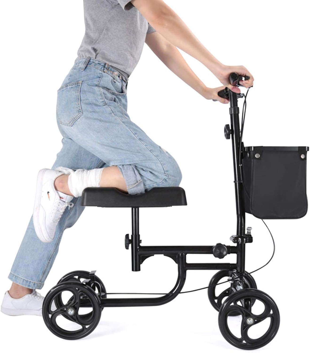 Tellgoy Foldable Knee Scooter Walker, Height Adjustable Walker for Foot