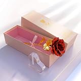 Beferr Forever Rose Gifts for Mum Gold Foil Red Flower with Heart Base view 4