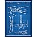 Inked and Screened Sci-Fi and Fantasy Star Wars Vehicles: X-Wing Print, Blue Grid - White Ink