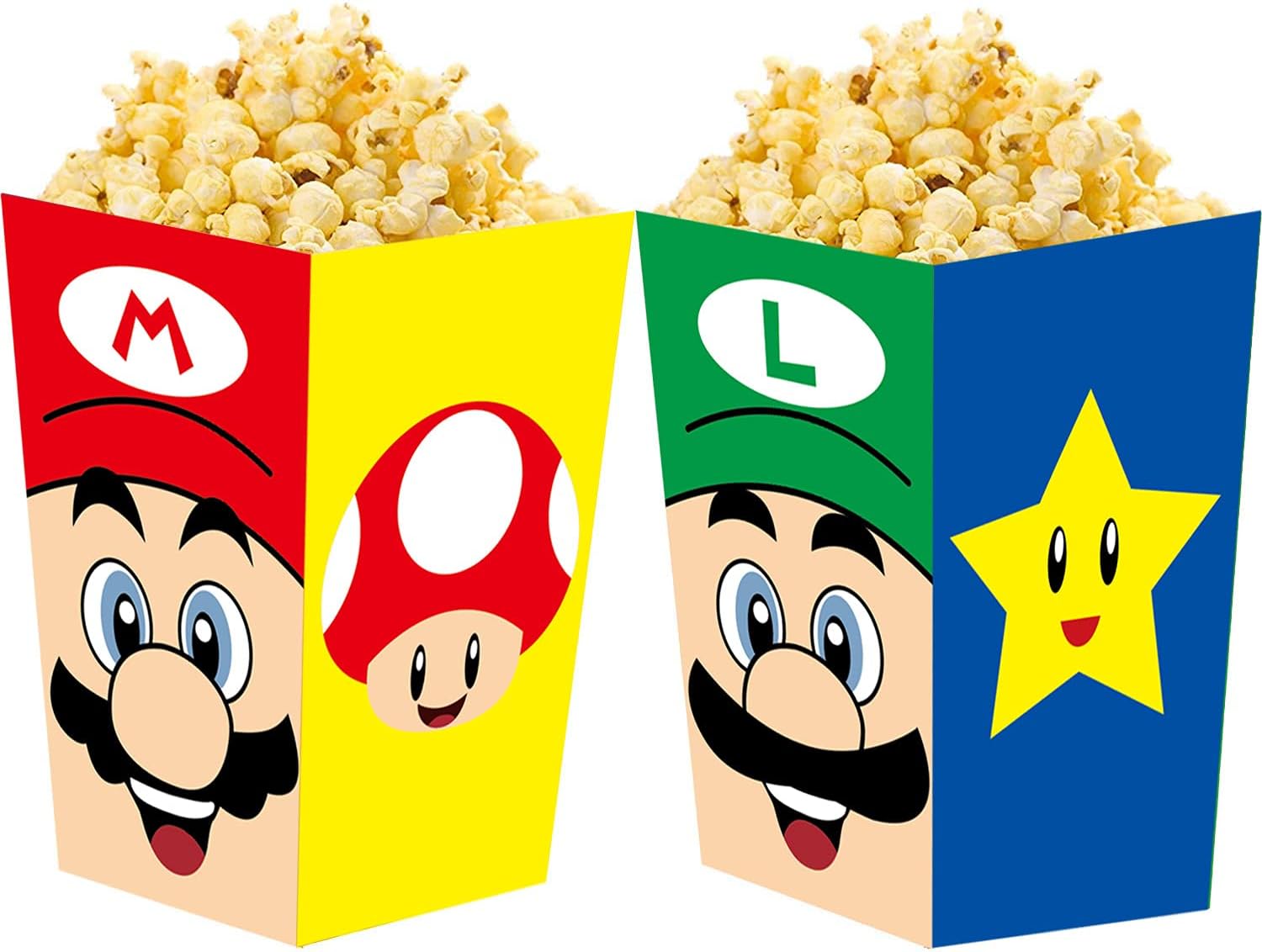 Amazon Co Jp スーパーブラザーズマリオ誕生日パーティー用品 パーティーポップコーンボックス スーパーブラザーズマリオパーティー記念品 24個 おもちゃ