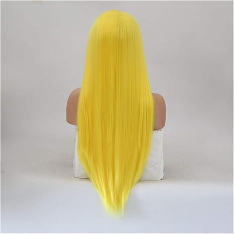 Amazon Co Jp Nxqjqm ロングシルクストレートヘア合成レースフロントウィッググレーブロンドサイドコスプレウィッグメスノー接着剤フロントレースウィッグ Bulk Buy 1 Pc Color Yellow ホーム キッチン