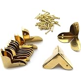 SDTC Tech 12-Pack Mini Jewelry Box Corner Protectors Metal Edge Guard Cover | Gold Decorative Corner, Suitable for DIY Crafts, Gift Box, Toolcase, Suitcase