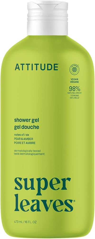 ATTITUDE Body Wash EWG Verified Pear & Amber Scent 473 mL Plant-Based