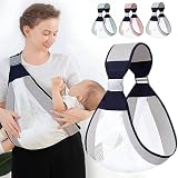 Happy Home Baby Sling Carrier, Adjustable Baby Holder Carrier, Baby Half Wrapped Sling Hip Carrier, One Shoulder Labor-Saving, Natural Cotton with Breathable Mesh Fabric for Newborn (Green)