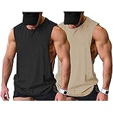 COOFANDY Men Workout Tank Top 2 Pack Gym Bodybuilding Sleeveless Muscle T Shirts