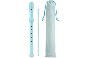 QIELIZI Recorder Instrument for Beginner Kids Adults,8-Hole Soprano Descant Recorder Music Flute with with Cleaning Rod & Bag For School Student Home Entertainment(2-Blue)