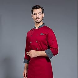 Unisex Double-Breasted Chef Coat Back Full Mesh