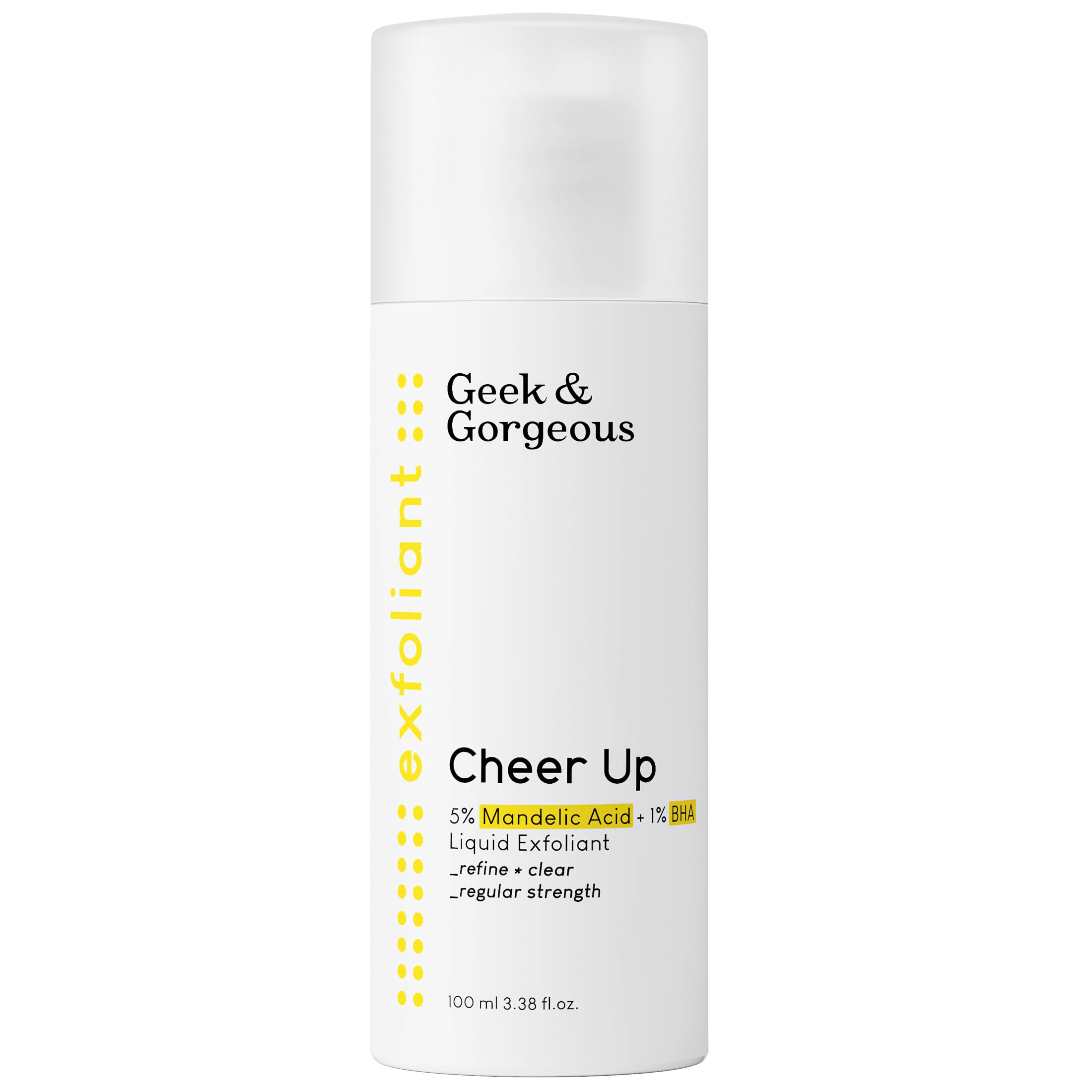 Geek & Gorgeous Cheer Up 6% Mandelic and BHA - liquid exfoliant, for enlarged pores, oiliness, acne and post-acne marks - combination, oily and sensitive skin, 100ml