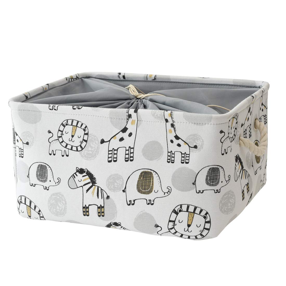 INough Baby Laundry Basket Giraffe Baby Storage Basket, Giraffe Decor Toy Storage Organizer Collapsible Laundry Baskets with Drawstring Nursery Hamper for Kid's Room Valentines Day Gifts (Giraffe)