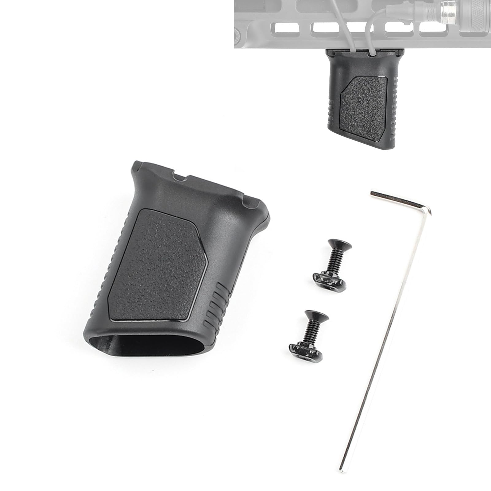 SBGJMY Tactical Mlok Front Grip Vertical Foregrip with Cable Management for Mlok Rail Handguard System (Black)