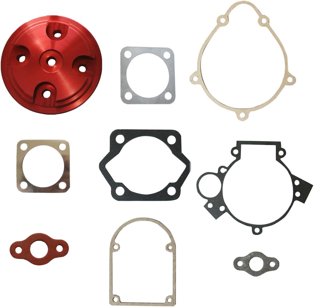 JRL Red CNC Cylinder Head&Gasket Set Fit 80cc Motorized Bicycle Bike