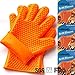 WISH4U Silicone BBQ Gloves Most Versatile Oven Mitts & Hot Pads , Set of 2 Heat Resistant Grilling Gloves, with Silicone Basting Pastry & BBQ Brushes free for Cooking, Baking, Smoking & Potholder