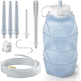 Smokitcen Collapsible Silicone Enema Bag Bottle Kit, 1.5 L | Hands-free reusable enema bag , enema at-home, Coffee and Water Colon Cleanse for Men and Women, All-in-One Set