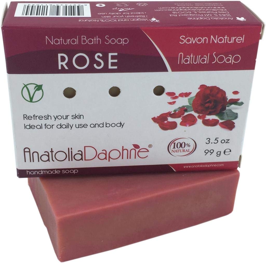 Anatolia Daphne 100% Natural Soap w/ Organic Ingredients, Vegan, Moisturizing, Handmade, Scented w/ Premium Essential Oils, Body Soap, Face Soap, and Bath Soap, Detox Spa Soap Bar Gift Set, 3.5 oz (Deluxe, Mix of 6) : Beauty