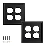 Wall Plate, Duplex Outlet Covers, Matte Black Light