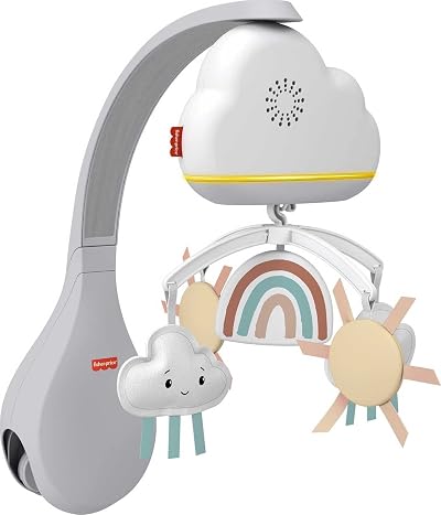 Fisher-Price Rainbow Showers Bassinet Mobile Sound Machine Music Night Light 0+