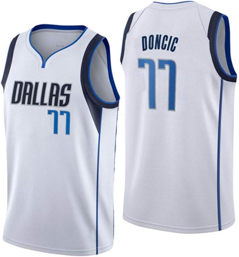 JuneBart Jersey - Dallas Mavericks 77 Doncic Embroidered Mesh Basketball Swingman Jersey