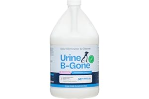 KINZUA ENVIRONMENTAL Urine B-Gone, Professional Enzyme Odor Eliminator & Pet Stain Remover, Human, Cat & Dog Urine Cleaner, Effective on Laundry, Carpets & More, Lavender Scent, 1 Gallon