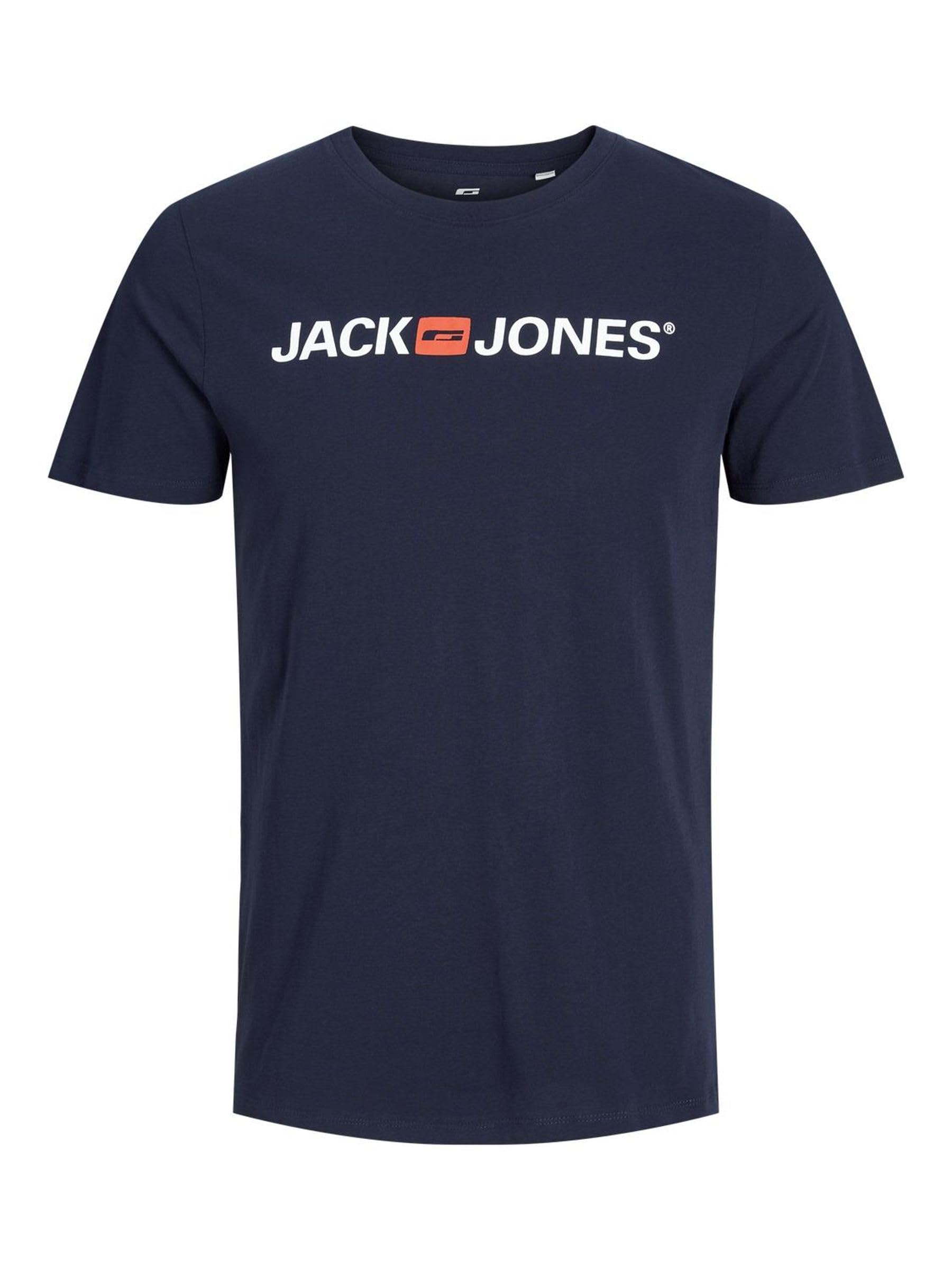 JACK & JONES Herren Jjecorp Logo Tee Crew Neck Noos T shirt, Navy Blazer, XL EU