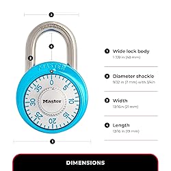 Master Lock Light Blue Gym Locker Lock, Indoor