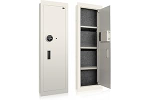 LANGGER V Langger Biometric Wall Safe, Hidden Fingerprint In Wall Safe Between Studs (White -Large)