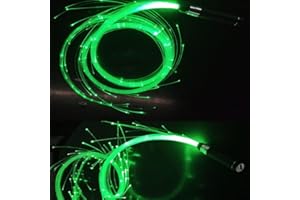JONSCART 6ft LED Fiber Optic Whip Rechargeable Pixel Whip 3 Glowing Modes for Party Gift (Green)