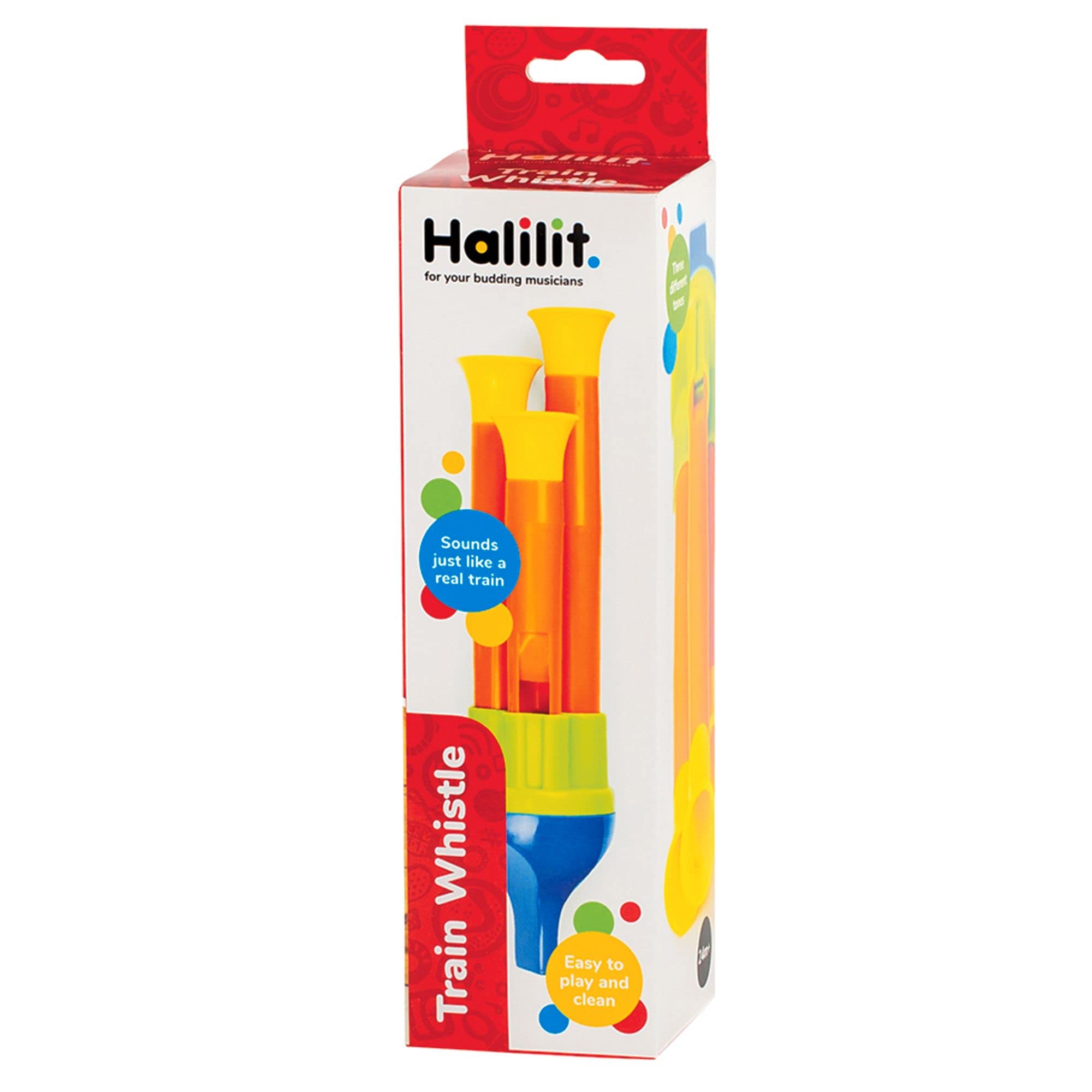 Halilit Kids Train Whistle Musical Instrument. Easy to Play. Clear Rich Sound with 3 Tones. Early Learning Educational Childrens Toy Gift. 2 Years +