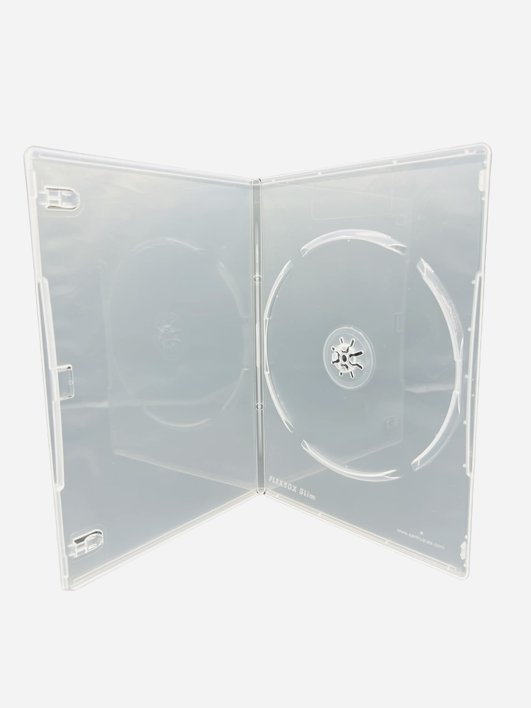 10 x Dragon Trading Single Clear Slim DVD CD BLU RAY Disc Cases With a 7mm Spine and Outer Sleeve For The Artwork Inlay. Store All Disc Formats Safely.