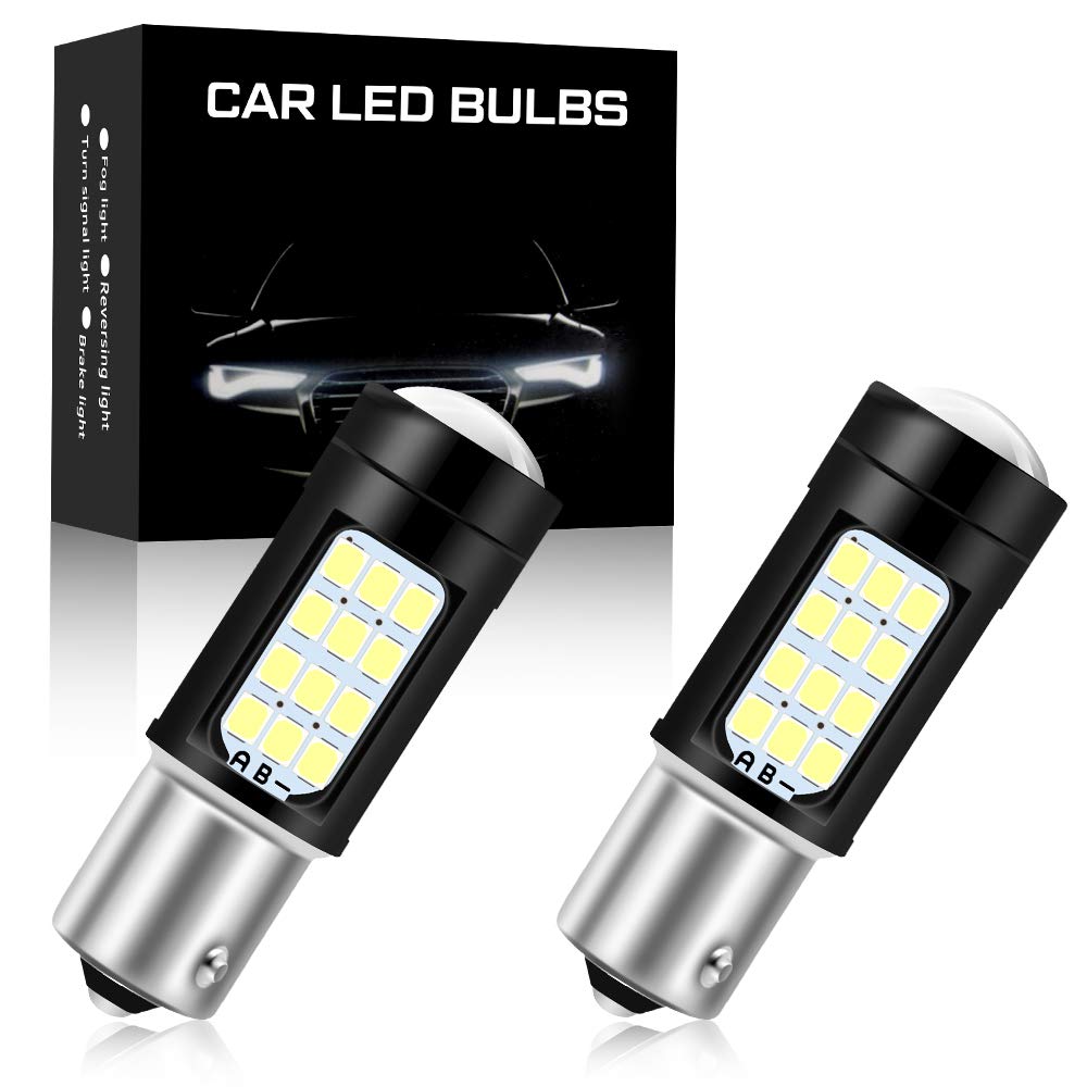 2pcs White 1156 BAU15S PY21W LED Bulbs Super Bright 2835 42SMD Car Reversing Light Parking Light Brake Rear fog lamps Position Tail Light 6500K