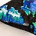 Wonder4 2 Pack Sequin Pillow Case 16x16 inches Reversible Cushion Cover Change Color Cotton Linen Couch Mermaid Throw Pillow Cover for Decoration (Green Blue & Black)