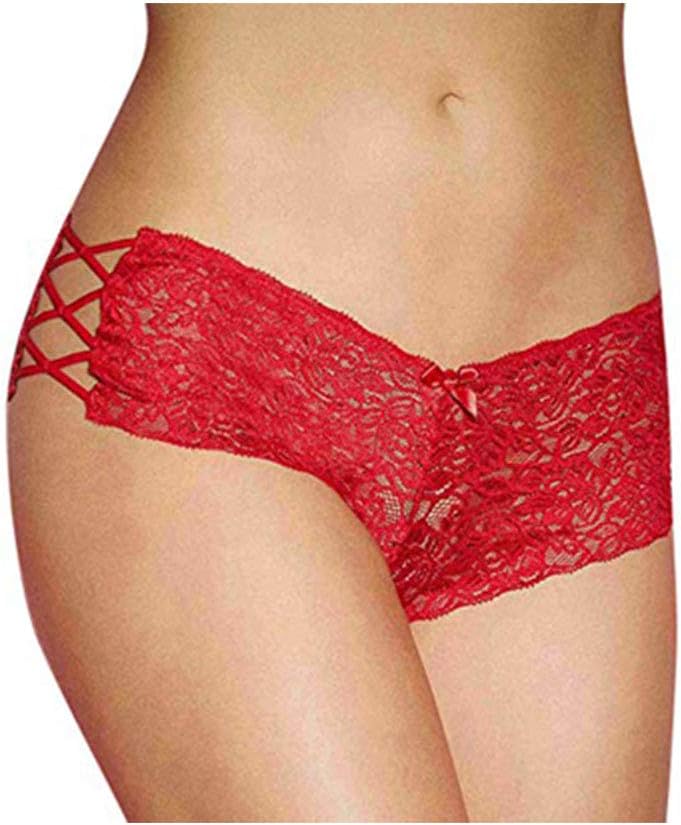Women Plus Size Sexy Lingerie Erotic Panties Ladies Girl Lace Temptation Hollow Out Briefs Underwear Knicker G-String Brief High Waist Thong Nightwear