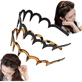 Vrose Flosi Fashion Wide Zig Zag Headbands for Women and Men - Plastic Wavy Hair Band with Teeth Comb - Classic 90s Hair Accessories for Face Washing Skin Care Makeup Hair Holder Everyday Use